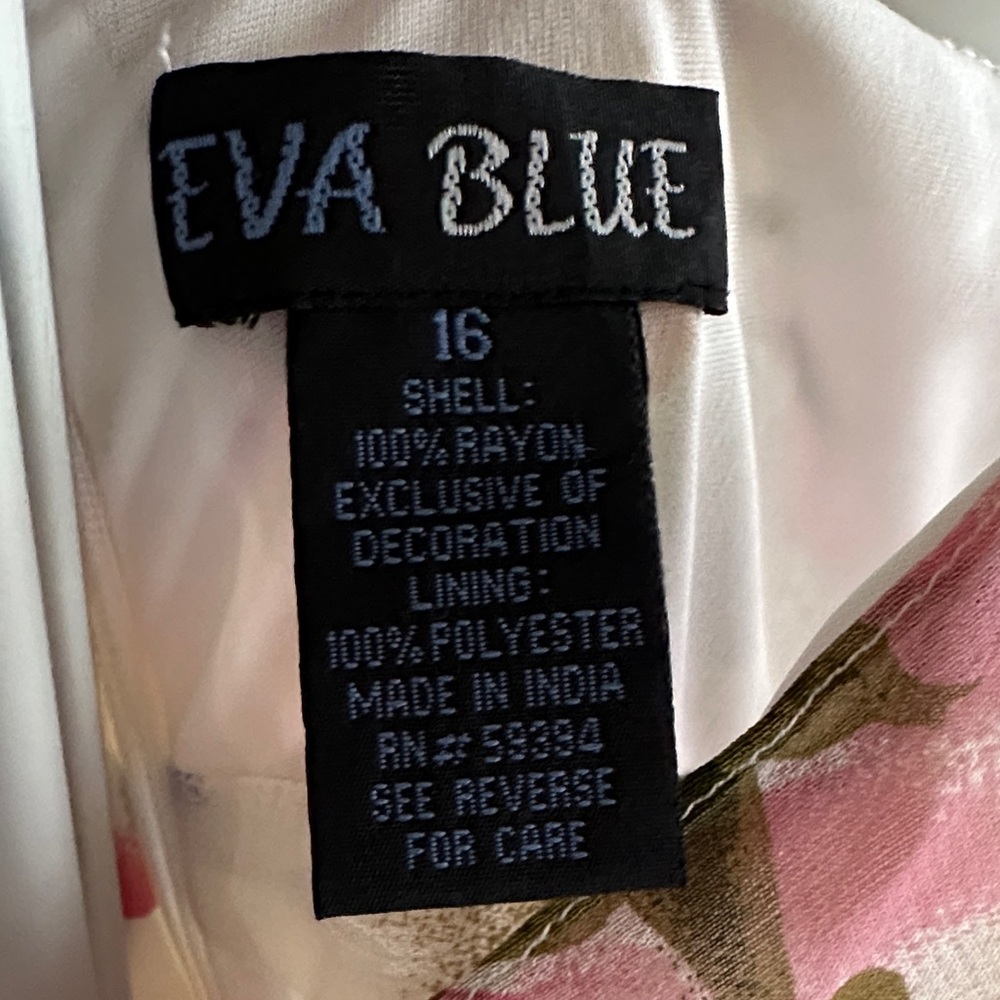 NWT Eva Blue Floral Spaghetti Strap Dress - Picture 3 of 8
